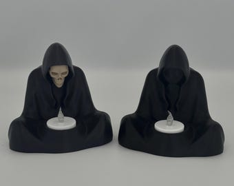 Spooky 3D Printed Hooded Skeleton with LED Tea Light Included