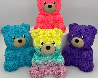 3D Printed Rose Bear or Floral Bear - Perfect for Mother's Day - Valentines Day - Anniversary