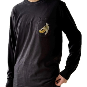 Camiseta de manga comprida com bolso Banana Banana-ception