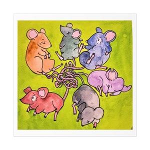 Rat King Watercolor Print