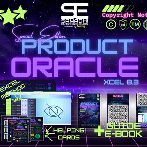 May include: A promotional image for "Product Oracle" featuring a neon purple and blue design. The image includes the text "Special Edition Product Oracle XCEL 8.3", along with "Excel Method", "Helping Cards", and a "Guide + E-Book".