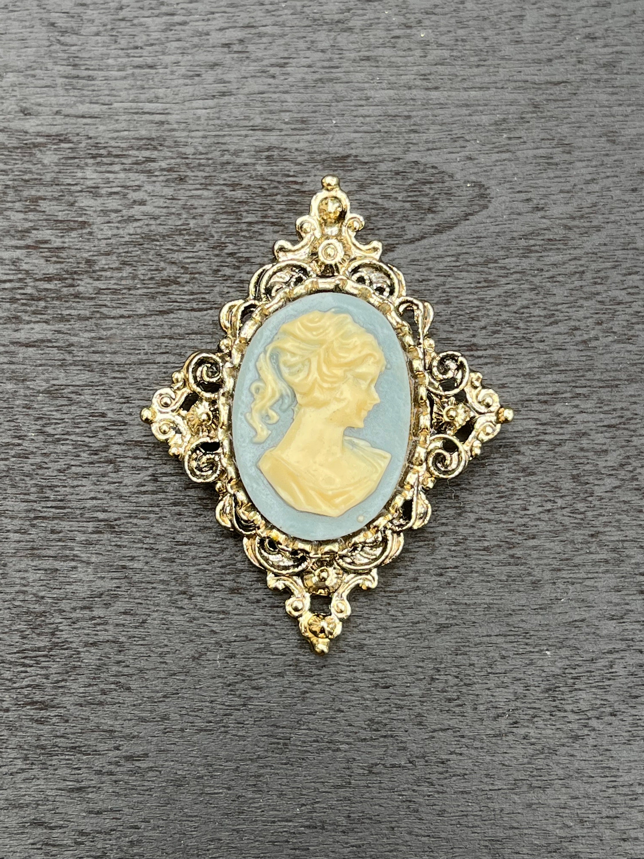 Large Blue Lady Cameo Necklace for Women, Cameo Jewelry With Large Blue  Cameos, Silver or Gold Settings, Victorian Lady Cameos 
