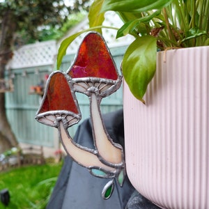 Stained Glass Mushroom Pot Deco