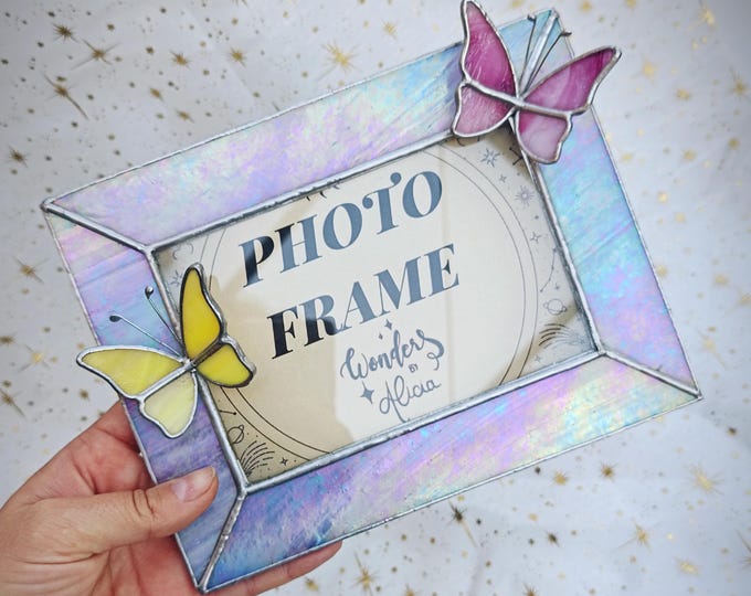 Featured listing image: Stained Glass Butterflies Photo Frame