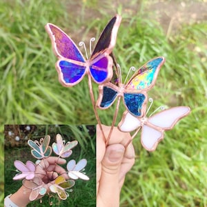 Stained Glass Butterfly - Plant Stake