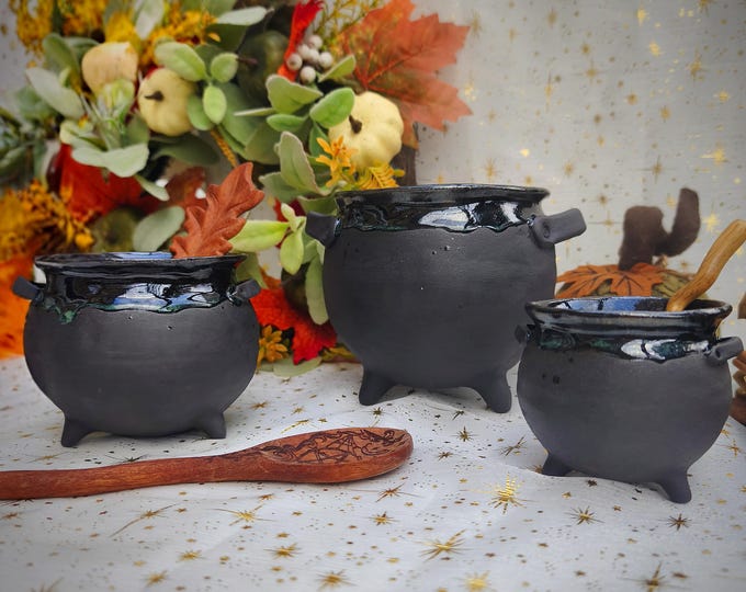 Featured listing image: Ceramic Stoneware Cauldrons
