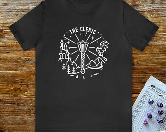 Camiseta de clérigo de DnD, camisetas vintage de Dungeons and Dragons, regalo para frikis de juegos de rol de mesa