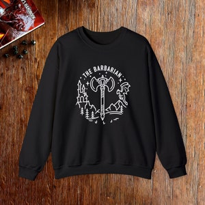 DnD barbarian sweatshirt, Dungeons and Dragons shirt, Distressed Vintage D&D apparel, Geeky DnD shirt, DnD gift for him and her