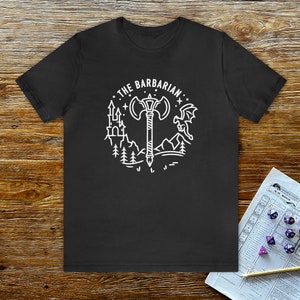 DnD barbarian shirt, Dungeons and Dragons tee, Distressed Vintage D&D apparel, Geeky DnD t-shirt, DnD gift for him and her