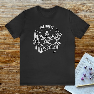 DnD rogue shirt, Dungeons and Dragons tee, Distressed Vintage  D&D apparel, Geeky DnD t-shirt, DnD gift for him, DnD gift for her
