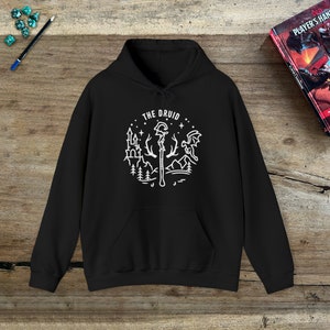 DnD druid hoodie, Dungeons and Dragons hoodie, Distressed Vintage D&D apparel, Geeky DnD hooded shirt, DnD gift for him and her
