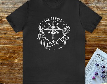 DnD ranger shirt, Dungeons and Dragons tee, Distressed Vintage D&D apparel, Geeky DnD t-shirt, DnD gift for him, DnD gift for her