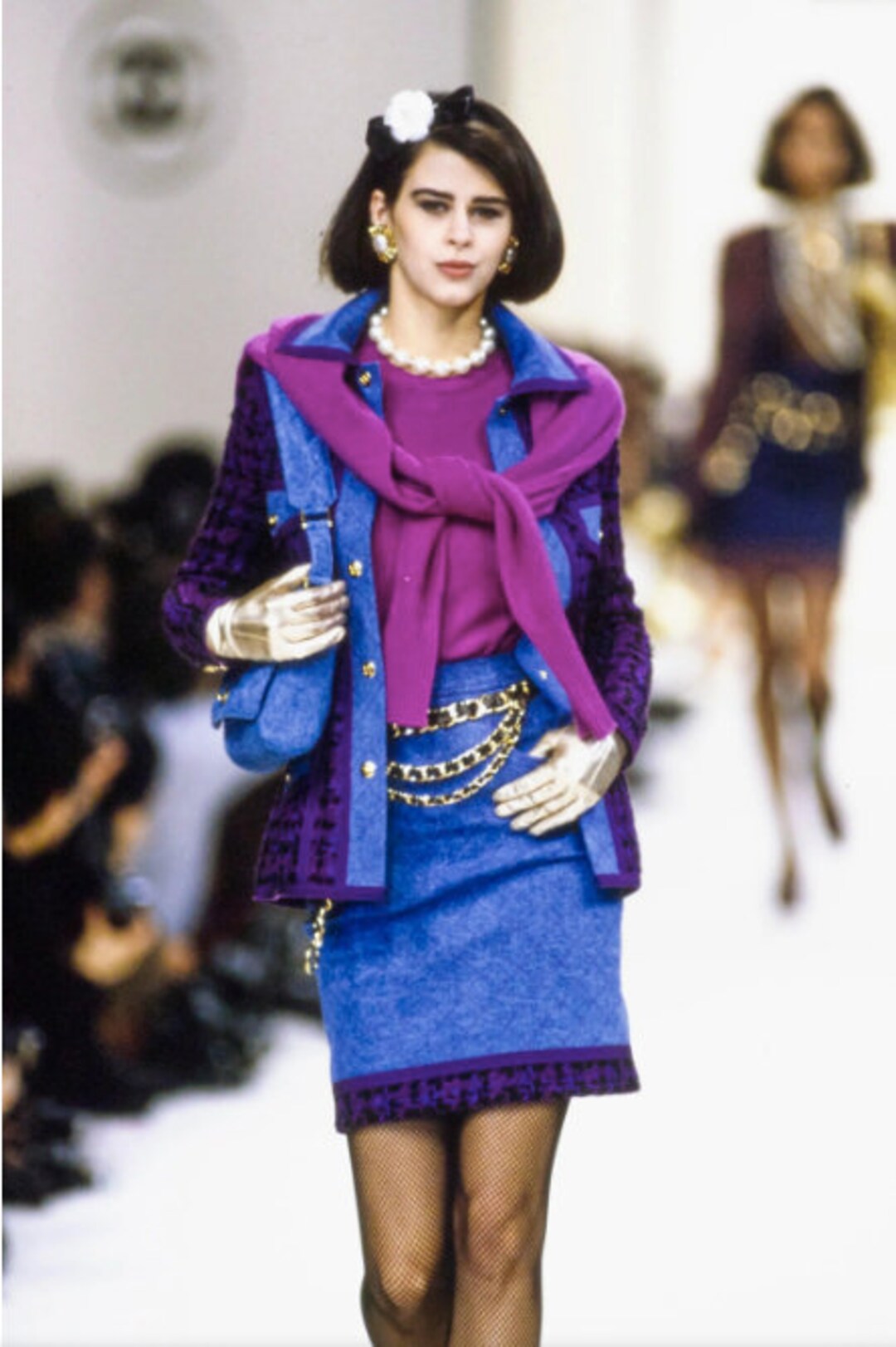 CHANEL 紫 ジャケット・スカート セット ビンテージ44最終お値下げ CHANEL 紫 ジャケット・スカート セット ビンテージ44最終お値下げ