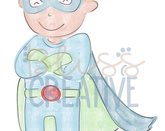 Super Boy Digital Clipart- Instant Download