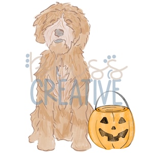 Trick or Treat Doodle Digital Clipart- Instant Download