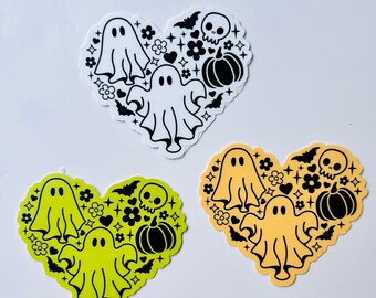 Ghosts Heart Halloween Sticker
