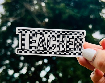 Checkered Teacher Sticker