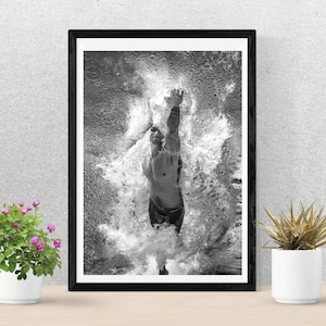 PÔSTER DE MICHAEL PHELPS | Pôster de natação | Pôster de esportes | Arte da caminhada da lenda do esporte, disponível por tempo limitado!