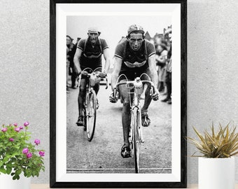 COPPI BARTALI POSTER, Cycling Vintage Poster, Coppi Bartali Walkpaper, Available for a Limited Time Only!