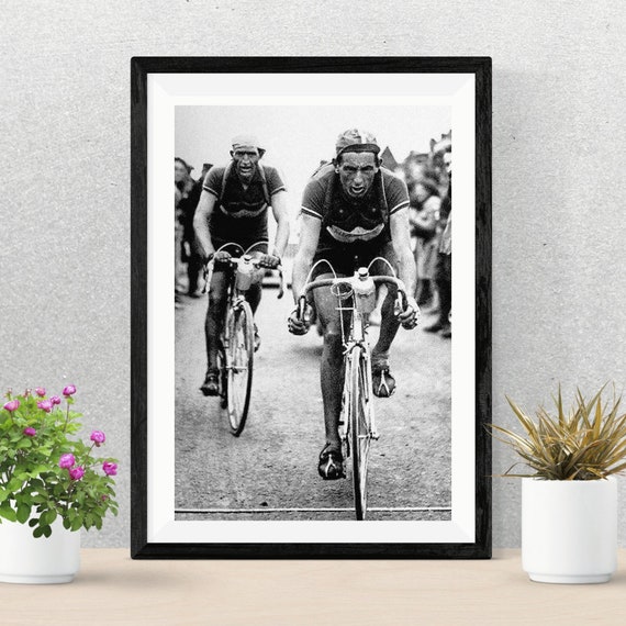 Coppi Bartali Vintage Cycling Poster, Giro d'Italia (A2 Digital Download)
