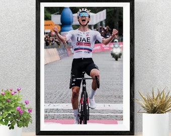 Tadej Pogacar Cycling Win Poster | UAE Team Print (Digital Download)