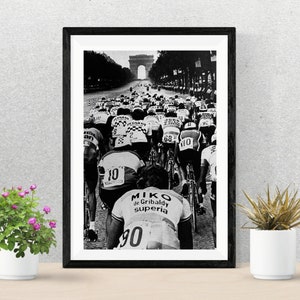 Cartel del Tour de Francia / Cartel de ciclismo de los Campos Elíseos / Tour de Francia Vintage Walkpaper