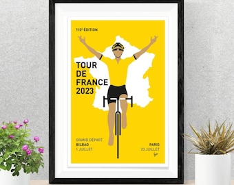Plakat Tour de France 2023 | Grafika kolarska (do pobrania cyfrowego)