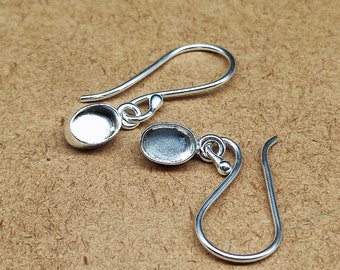 Amazing Bezel Cup Close Blank Oval 925 Sterling Silver Earring, Handmade Silver Cabochon Earring, Ashes Silver Earring, DIY Handmade Jewelry