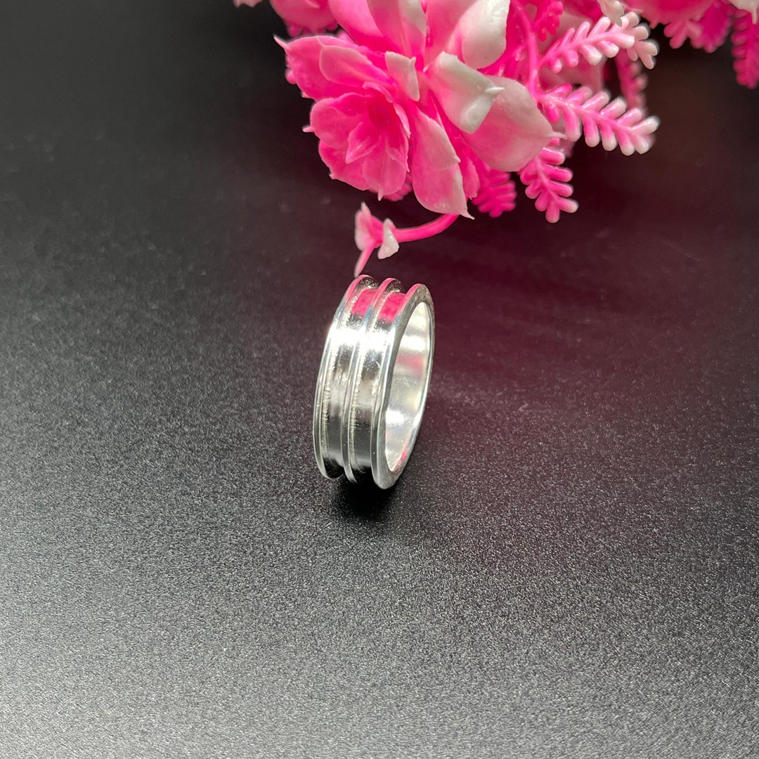 925 Sterling Silver Inlay Ring, Bezel Resin Work, Inlay Ring for Resin ...