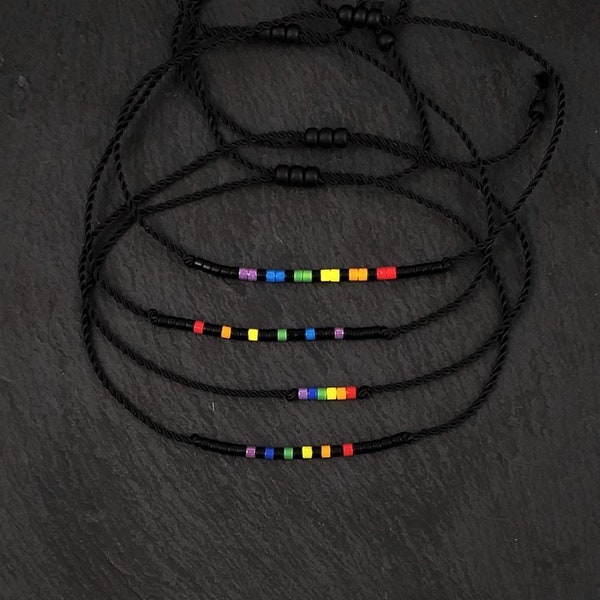 Minimalist Rainbow jewelry, Discreet LGBTQA pride bracelet, Subtle gay pride accessories, LGBT identify, Queer community support gift / BPR8