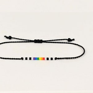 Rechte Ally-vlagarmband, subtiele Ally-koordarmband, Pride Flag-kleuren sieraden, LGBT-ondersteuningscadeau, Ally LGBT-cadeau, LGBT-vrienden / BAL2