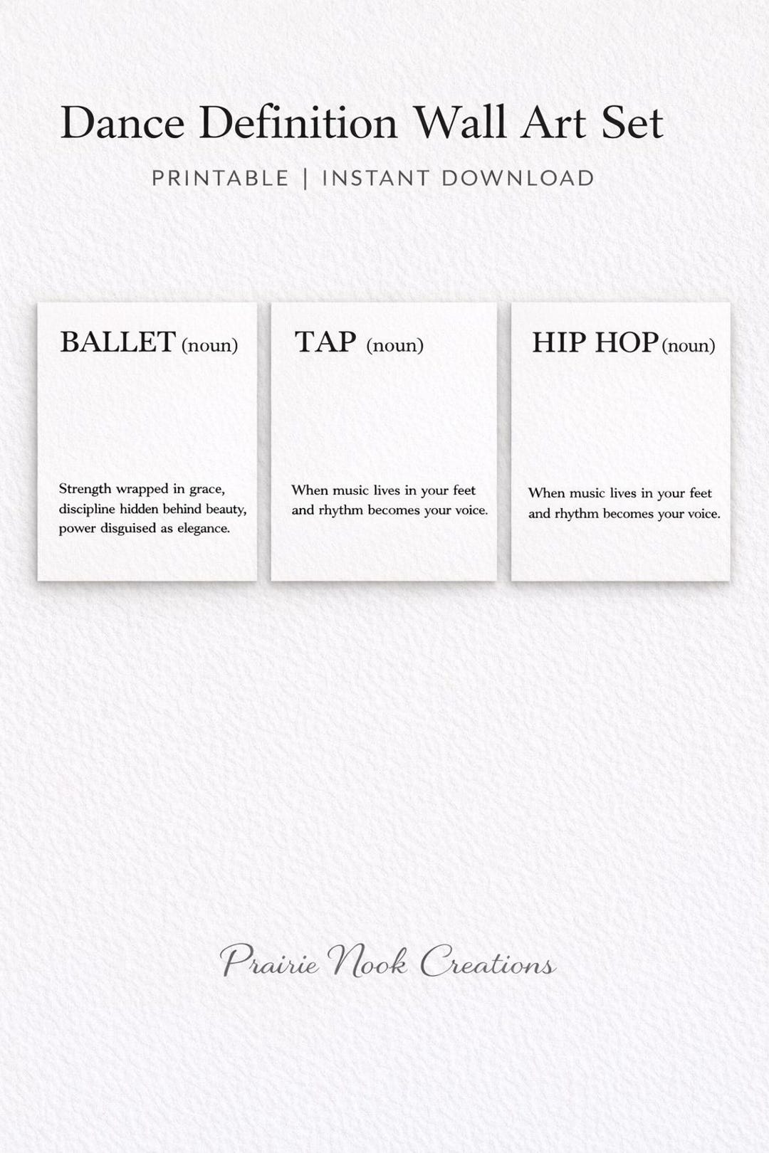 Dance Definition Art Prints | Ballet, Tap, Hip Hop (digital Download ...