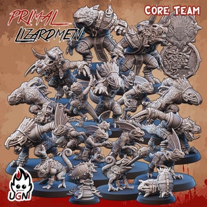 Primal Lizardman | 16 models bases included | Fantasy Football Team | Guild Bowl | UGNI