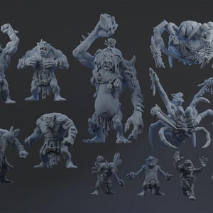 Krumpaz Savage Orc Team – 36 High-Quality 3D Print Orc, Goblin & Troll Miniatures | Blood Fantasy Football Bowl | Brutefun Miniatures