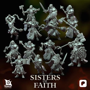 The Sisters of Faith mordheim warband - modular miniatures. High Quality DnD Miniatures Wargaming Pathfinder Punga