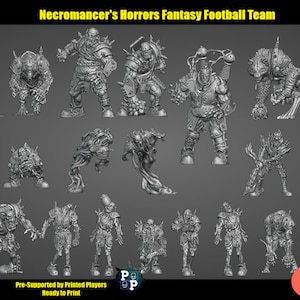 Pełna drużyna Horroru Nekromanty (17 miniatur) - Drużyna Fantasy Football - Bowl - Brutefun