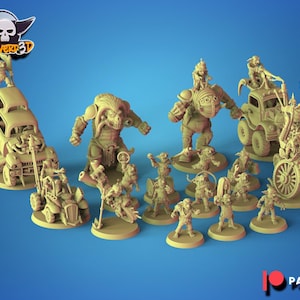 Kleines Max Goblin Team - 17 Hochwertige 3D Druck Miniaturen| Blut-Fantasie Fußballschüssel | Calaverd3D