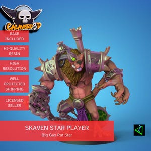 Big Guy Rat Ratmen Ogre Star Player Fantasy Football Calaverd 3D