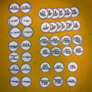 Set di 4 gettoni AOS - Aggiornato con pergamena di battaglia - Compatibile con Age of Sigmar 4a edizione - Pacchetto gettoni personalizzazione