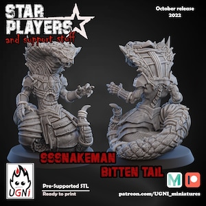 Sssnakeman Bitten Tail Star-speler voor Fantasy Football UGNI-miniaturen