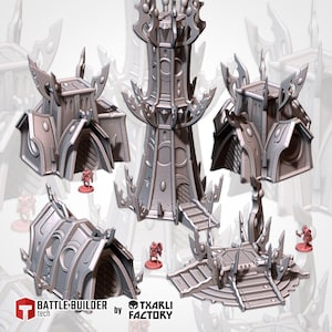 Village of Dark Elves - Perfect  40k Compatible with Age of Sigmar Terrain Tabletop Mordheim Scenery Wargame Txarli Factory