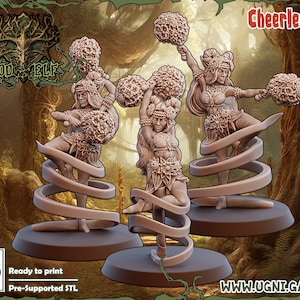 3 UGNI-miniaturen met elven-elfencheerleaders