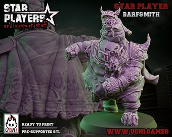 Burfsmith | Nurgle Star Player for fantasy football | Compatibile with any Bowl game | Bases & Extra included | UGNI Miniatures