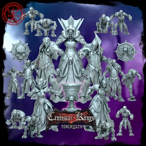 Crimson Kings Vampire Team - 17 High-Quality 3D Print Miniatures | Blood Fantasy Football Bowl | Torchlight Models