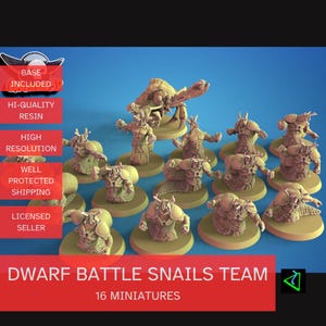 Kampf-Schnecken-Zwerg-Team Blut Fantasy Fußball Schüssel Calaverd3d