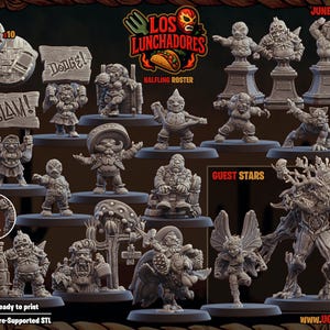 Los Lunchadores Halfling Team – 24 Miniatures High Quality Resin Blood Fantasy Football Bowl Team – UGNI Miniatures