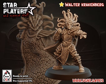 Walter Krakenberg | Elf Star Player for Fantasy Football | Compatibile with any Bowl game | Bases & Extra included | UGNI Miniatures