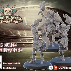 Dark Elves Cheerleaders Miniatures: Fantasy Football Bowl Game