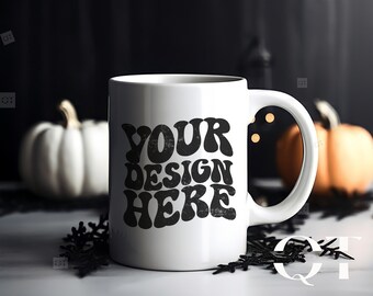 Maqueta de otoño de taza de café, maqueta de taza, maquetas simples, foto de archivo de café de 11 oz linda maqueta vacaciones maqueta tazas descarga digital simulacros de taza de té