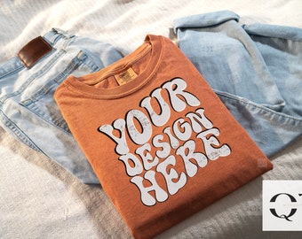 Comfort Colors Yam C1717 Shirt Mockup, Folded Comfort Colors Yam Mockups, Flatlay Mockup, Boho Mockup, Fall Mockup, Halloween Tshirt Mockups
